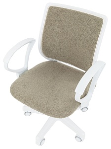 Детское компьютерное кресло CHAIRMAN KIDS 112, ткань букле barni, оливка, пластик белый